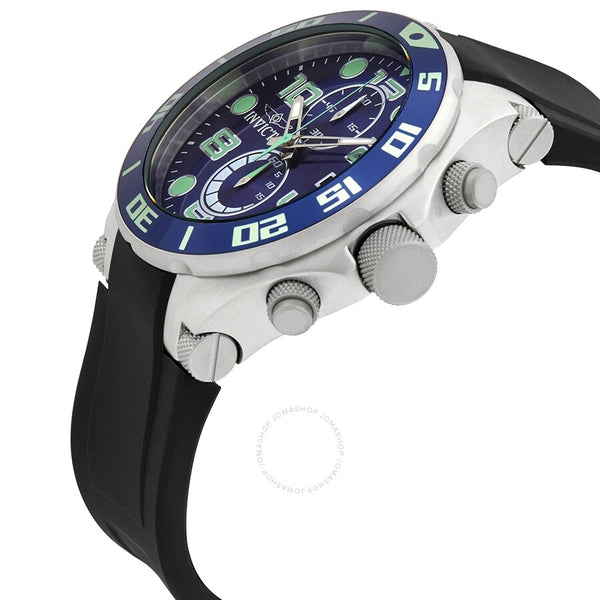 Invicta Pro Diver Chronograph Blue Dial Black Polyurethane Men's Watch 17813 - The Watches Men & Co #2