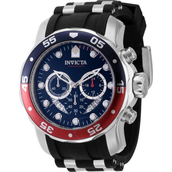Invicta Pro Diver Chronograph GMT Quartz Black Dial Pepsi Bezel Men's Watch 44521 - The Watches Men & Co