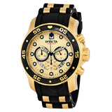 Invicta Pro Diver Chronograph Gold Dial Black Polyurethane Men's Watch 17566 - The Watches Men & Co