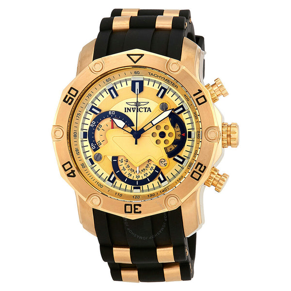 Invicta Pro Diver Chronograph Gold Dial Men's Watch 23427 - The Watches Men & Co