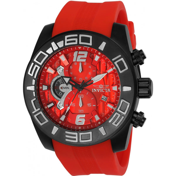 Invicta Pro Diver Chronograph Quartz Red Dial Men's Watch 24161 - The Watches Men & Co