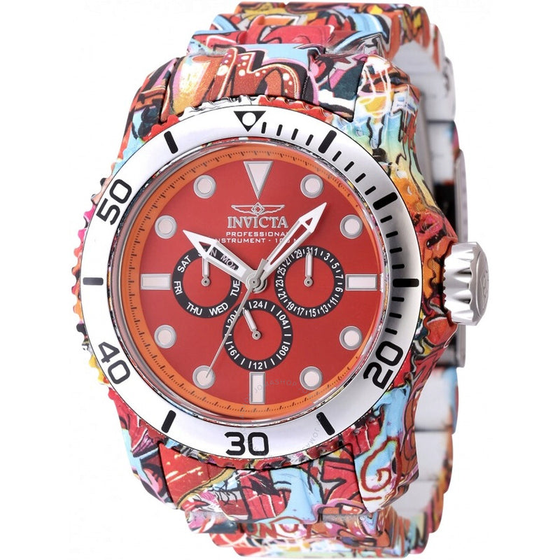 Invicta Pro Diver Date Day Quartz Red Dial Men's Watch 47853 - The Watches Men & Co