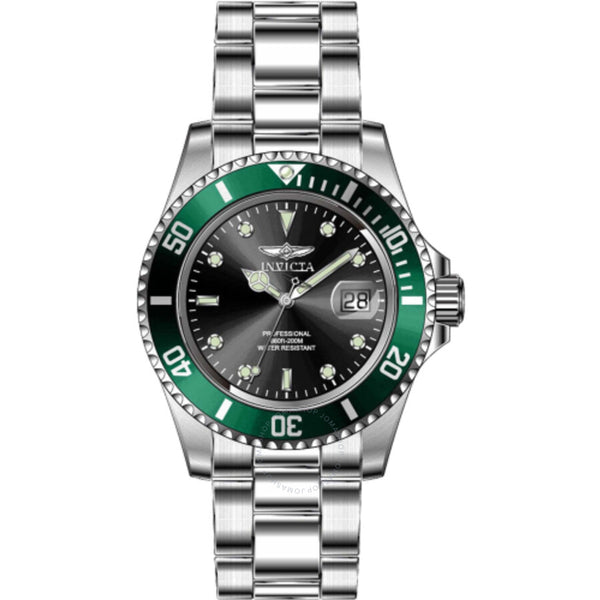 Invicta Pro Diver Date Quartz Black Dial Green Bezel Men's Watch 47353 - The Watches Men & Co