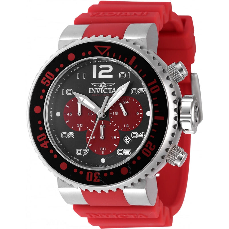 Invicta Pro Diver GMT Chronograph Red and Black Dial Men's Watch 47194 - The Watches Men & Co
