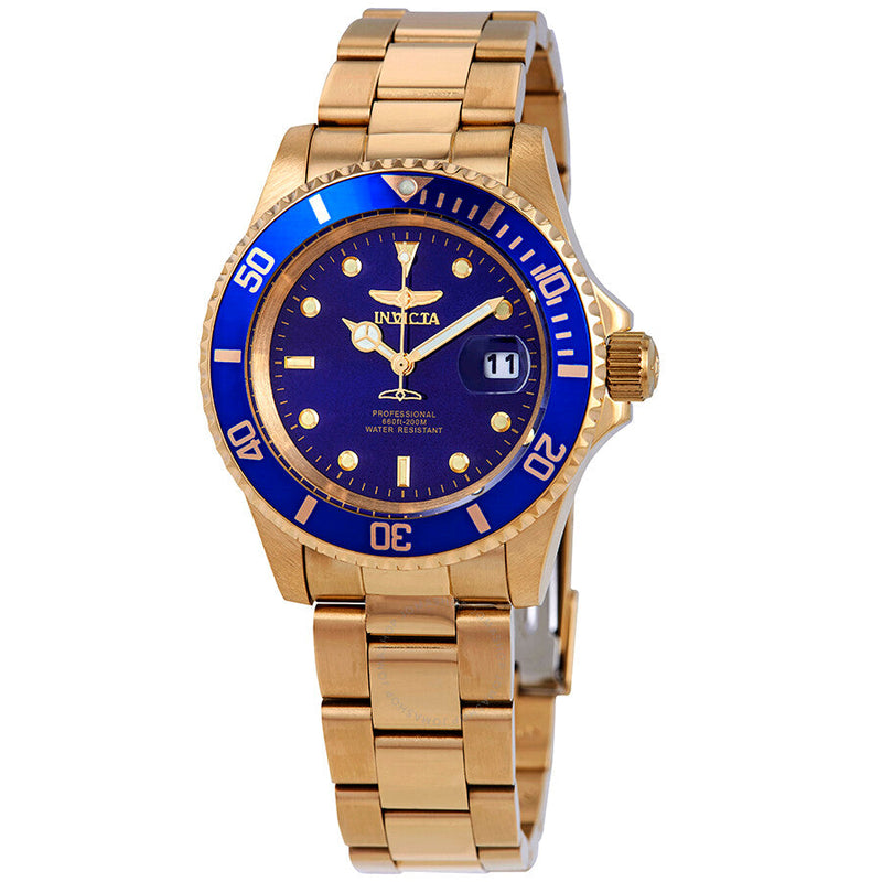 Invicta Pro Diver Gold-tone Blue Dial 40 mm Men's Watch 26974 - The Watches Men & Co