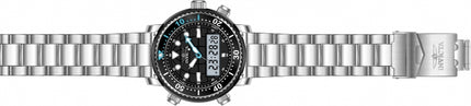Side view of Invicta Pro Diver watch with stainless steel band and deployment clasp