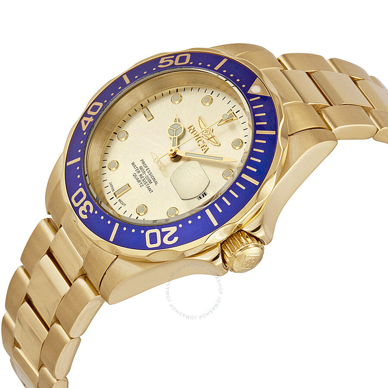 Invicta Pro Diver Light Champagne Dial Gold Ion-plated Men's Watch 14124 - The Watches Men & Co #2