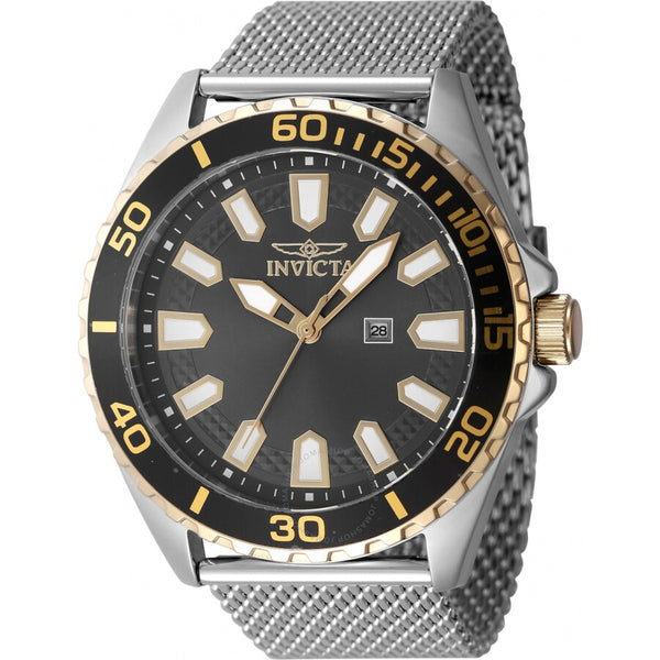 Invicta Pro Diver Quartz Charcoal Dial Men's Watch 47598 - The Watches Men & Co