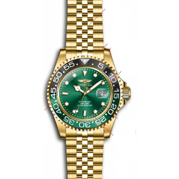 Invicta Pro Diver Quartz Green Dial Sprite Bezel Men's Watch 36044 - The Watches Men & Co #2