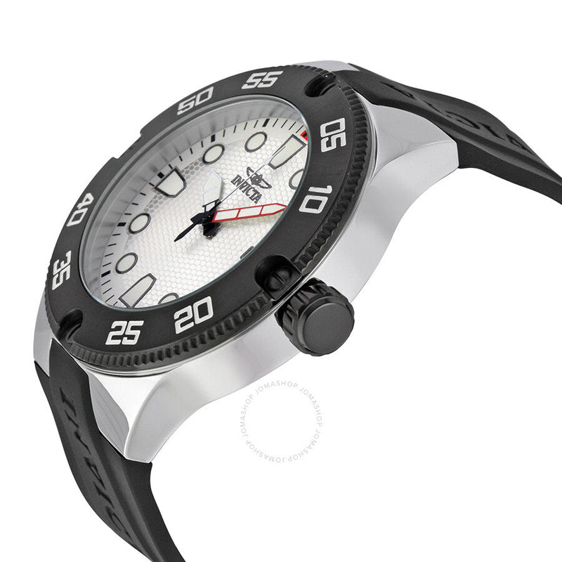 Invicta Pro Diver Silver Dial Black Silicone Men's Watch 18023 - The Watches Men & Co #2