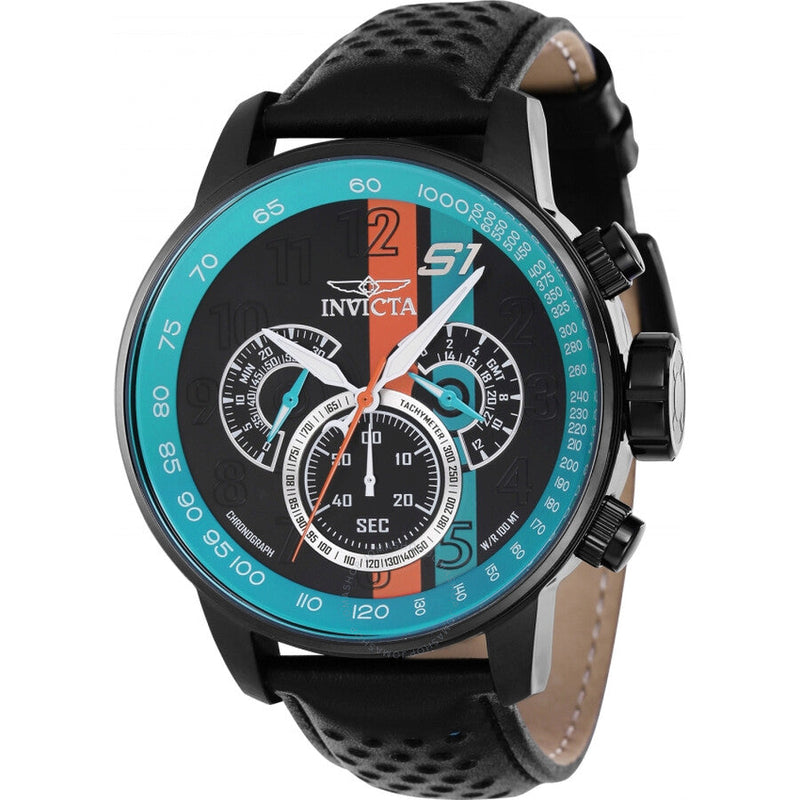 Invicta S1 Rally Chronograph GMT Quartz Black Blue Orange Dial Men's Watch 39024 - The Watches Men & Co