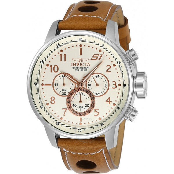 Invicta S1 Rally Chronograph Ivory Dial Men's Watch 23596 - The Watches Men & Co