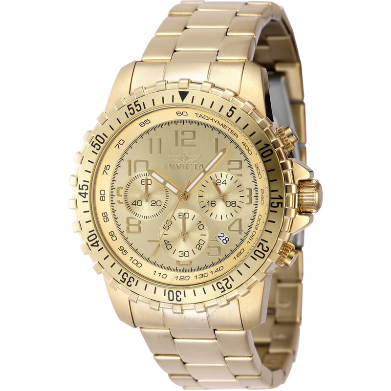 Invicta Specialty Chronograph GMT Quartz Gold Dial Men's Watch 48379 - The Watches Men & Co