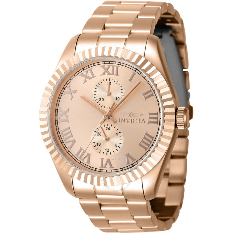 Invicta Specialty GMT Quartz Rose Gold Dial Men's Watch 47433 - The Watches Men & Co