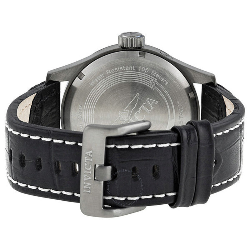 Invicta Specialty Military Grey Dial Black Leather Men's Watch 10492 - The Watches Men & Co #3