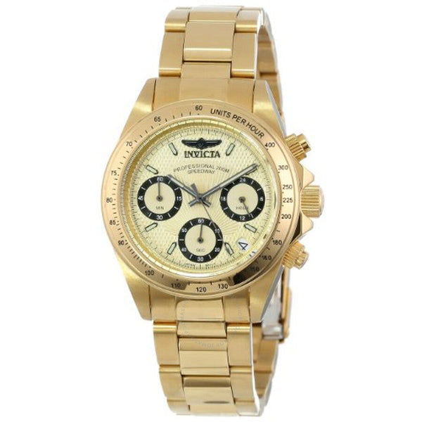 Invicta Speedway Chronograph Champagne Dial 18kt Gold Ion-plated Ladies Watch 14931 - The Watches Men & Co
