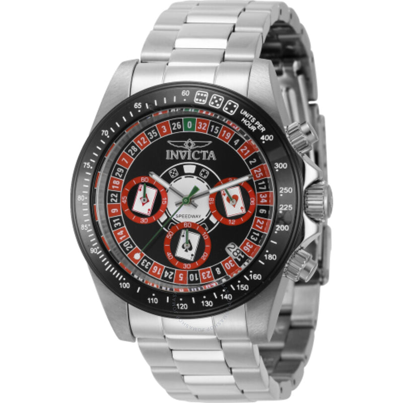 Invicta Speedway Roulette Casino Chronograph GMT Quartz Black Dial Men's Watch 44643 - The Watches Men & Co