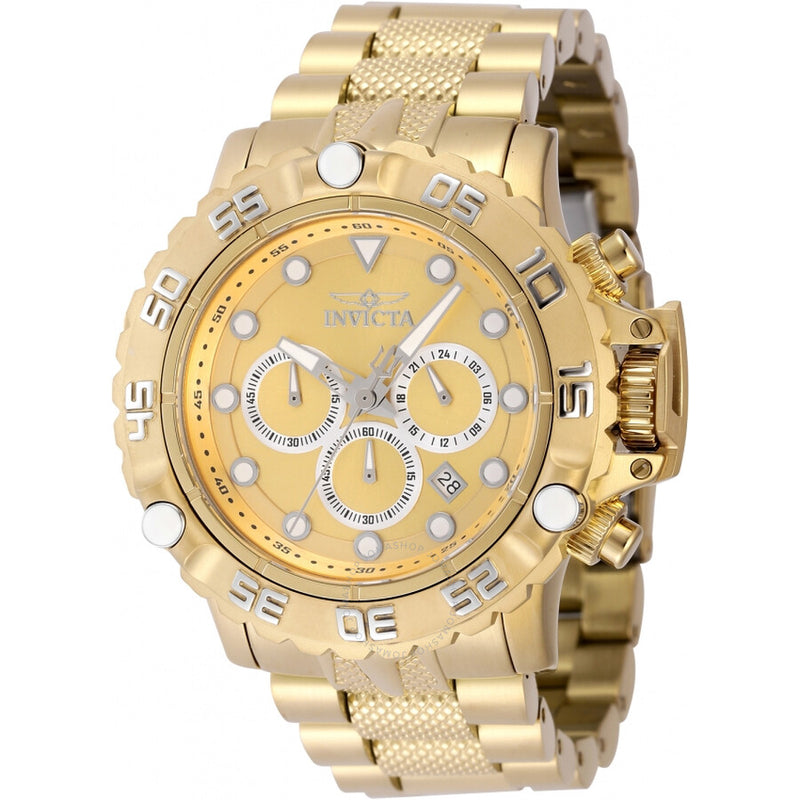 Invicta Subaqua Poseidon Chronograph GMT Quartz Gold Dial Men's Watch 47184 - The Watches Men & Co