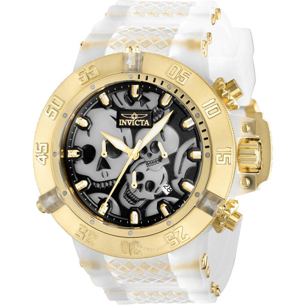 Invicta Subaqua Zager Exclusive Chronograph Quartz Black Dial Skull Men's Watch 37328 - The Watches Men & Co