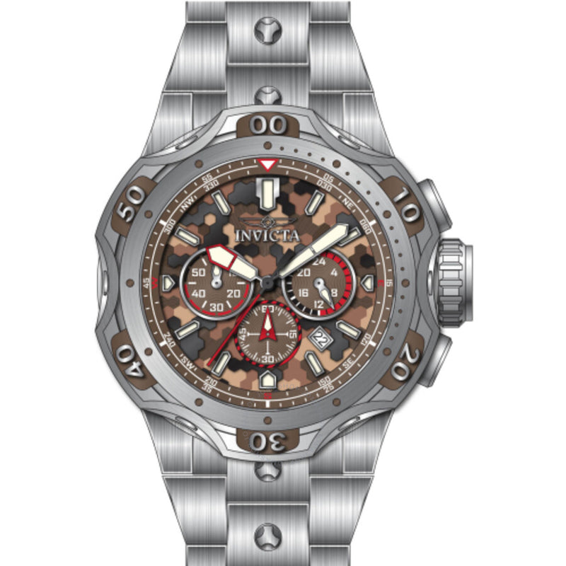 Invicta Venom Date Chronograph GMT Quartz Brown Dial Men's Watch 47757 - The Watches Men & Co