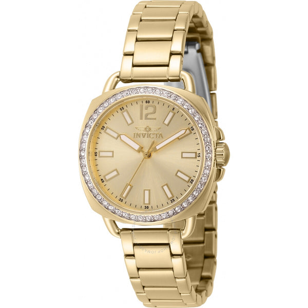 Invicta Wildflower Quartz Crystal Gold Dial Ladies Watch 46342 - The Watches Men & Co