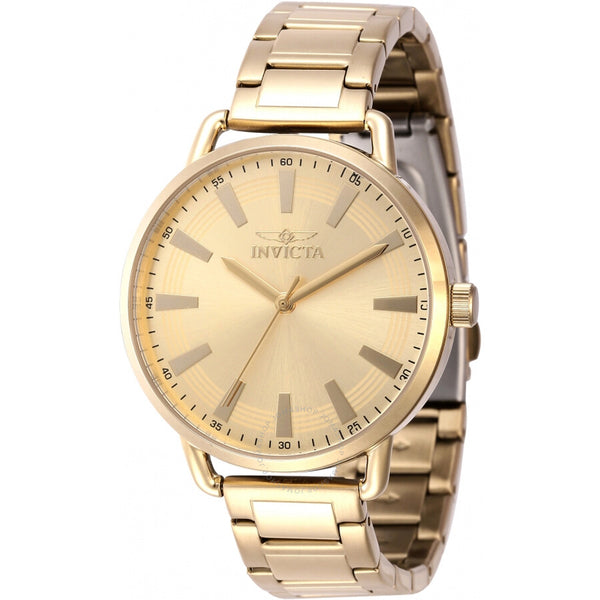 Invicta Wildflower Quartz Gold Dial Ladies Watch 46332 - The Watches Men & Co