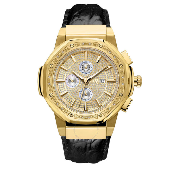 JBW 10 YR Anniversary Saxon 0.16 ctw Diamond and 18K Gold-plated Men's Watch JB-6101L-10A - The Watches Men & Co