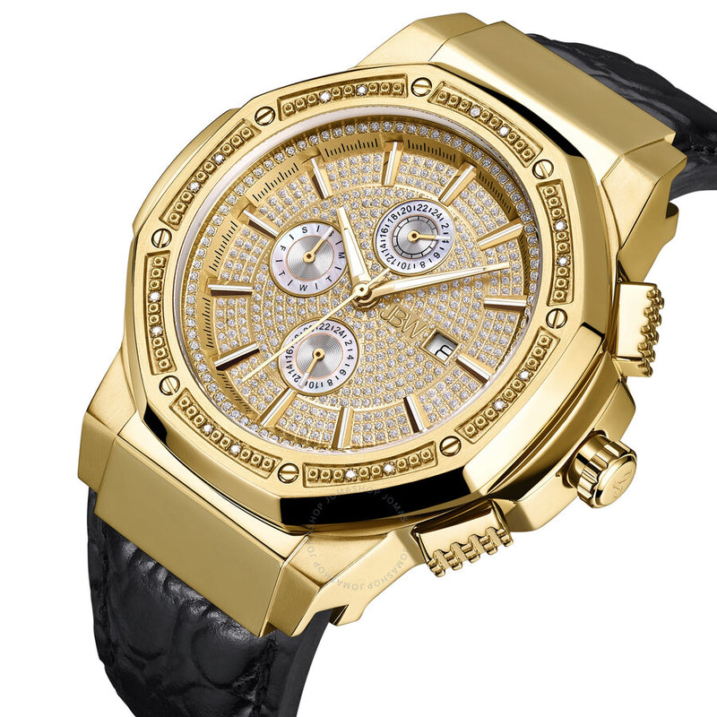 JBW 10 YR Anniversary Saxon 0.16 ctw Diamond and 18K Gold-plated Men's Watch JB-6101L-10A - The Watches Men & Co #2