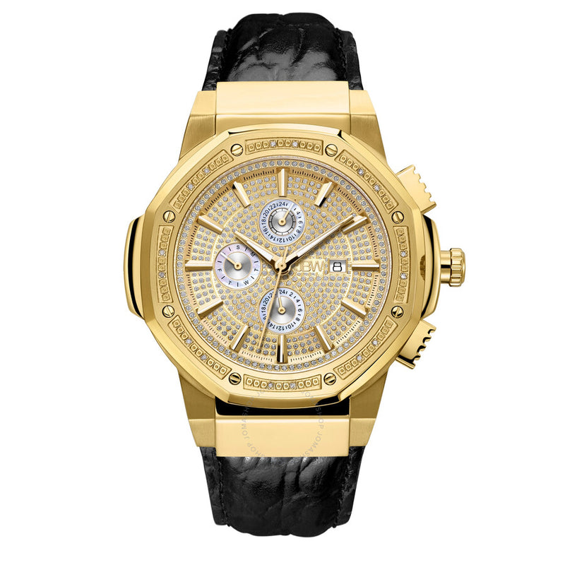 JBW 10 YR Anniversary Saxon 0.16 ctw Diamond and 18K Gold-plated Men's Watch JB-6101L-10A - The Watches Men & Co