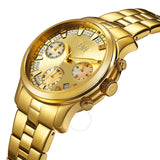 JBW Muse Chronograph Quartz Diamond Gold Dial Unisex Watch JB-6217-E - The Watches Men & Co #2