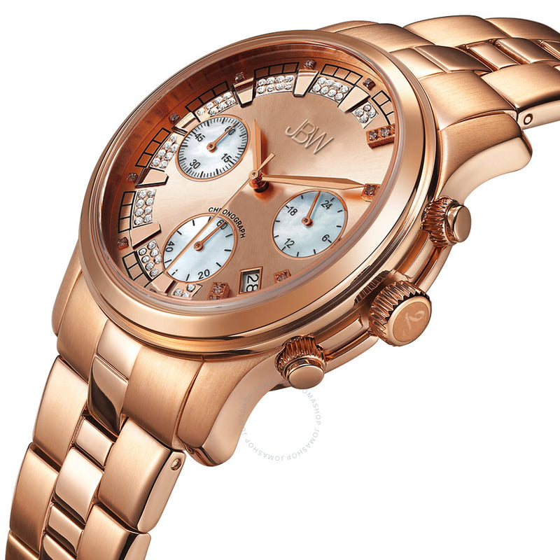 JBW Muse Chronograph Quartz Diamond Rose Gold Dial Unisex Watch JB-6217-L - The Watches Men & Co #2