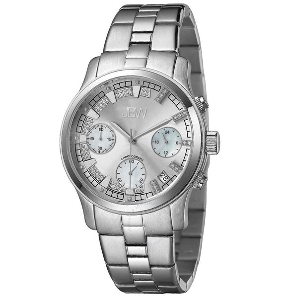 JBW Muse Chronograph Quartz Diamond Silver Dial Unisex Watch JB-6217-K - The Watches Men & Co