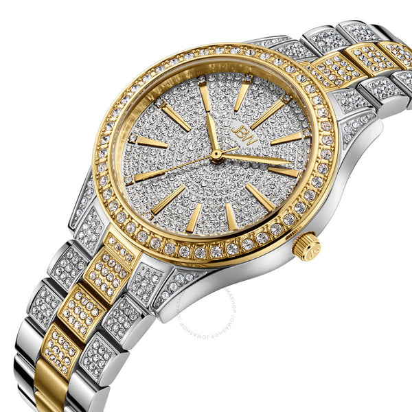 JBW Cristal 34 Quartz Diamond Gold Dial Ladies Watch J6383D - The Watches Men & Co #2