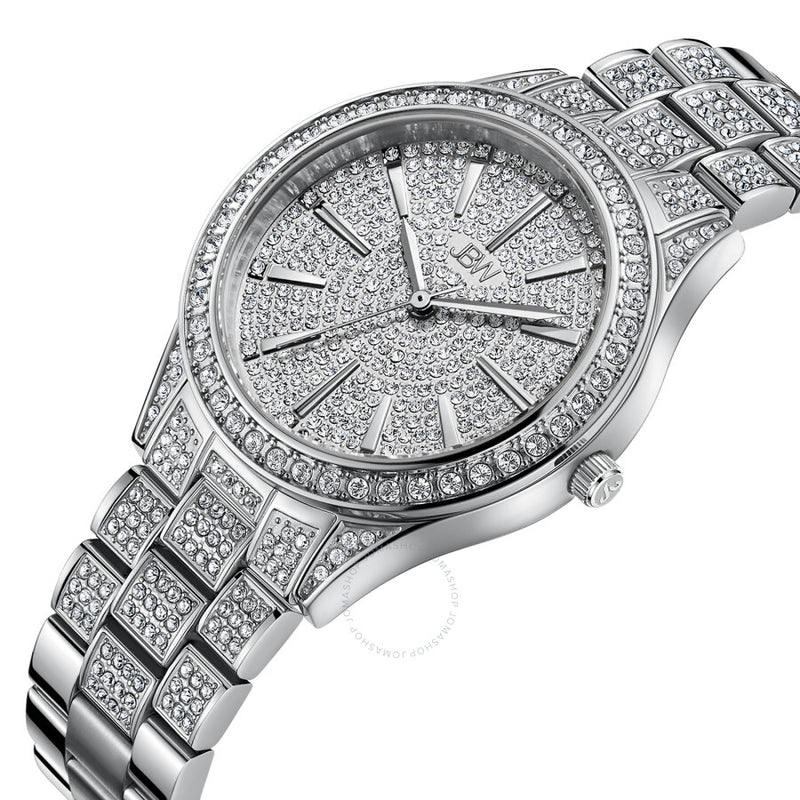 JBW Cristal 34 Quartz Diamond Silver Dial Ladies Watch J6383C - The Watches Men & Co #2