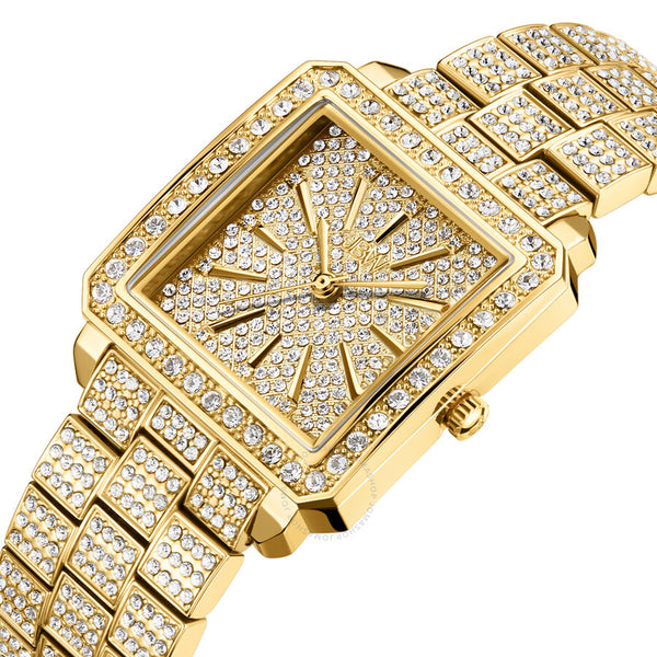 JBW Cristal Quartz Diamond Crystal Gold Dial Ladies Watch - The Watches Men & Co #2