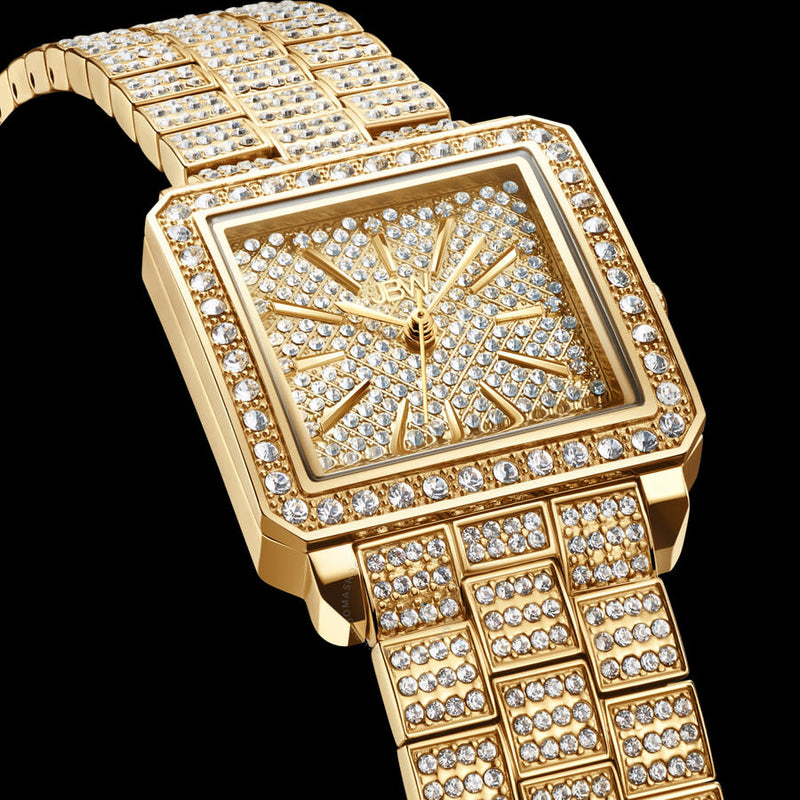 JBW Cristal Quartz Diamond Crystal Gold Dial Ladies Watch - The Watches Men & Co #5