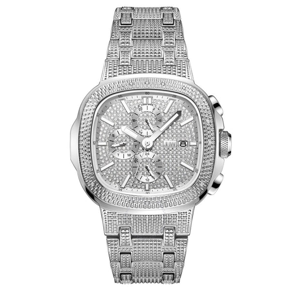 JBW Heist Quartz Diamond Silver Dial Men's Watch J6380D - The Watches Men & Co