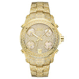 JBW Jet Setter Gold-tone Multiple Time-Zone Diamond Men's Watch JB-6213-A - The Watches Men & Co