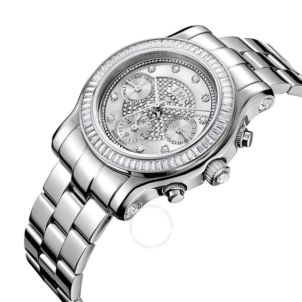 JBW Laurel Silver Multi-Function Diamond Dial Steel Bracelet Ladies Watch J6330B - The Watches Men & Co #2