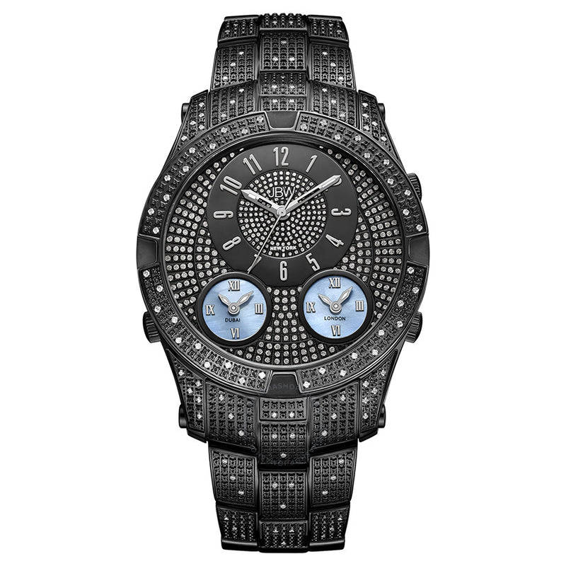 JBW Men's Jet Setter III 1.18 ctw Diamond Black Ion-Plated Stainless Steel Watch J6348D - The Watches Men & Co