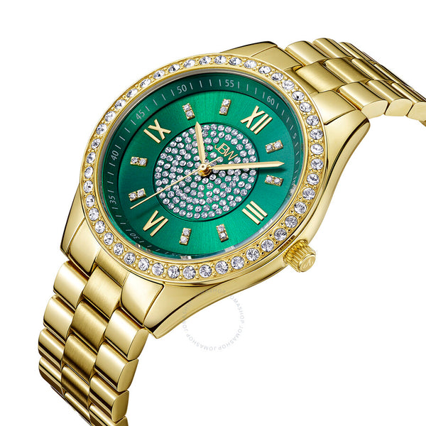 JBW Mondrian Green Diamond Dial 18kt Gold-plated Ladies Watch J6303E - The Watches Men & Co #2