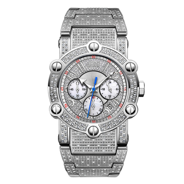 JBW Phantom Chronograph Quartz Diamond Silver Dial Men's Watch JB-6215-200-B - The Watches Men & Co