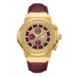 JBW Saxon GMT Quartz Gold Dial Unisex Watch JB-6101L-R - The Watches Men & Co
