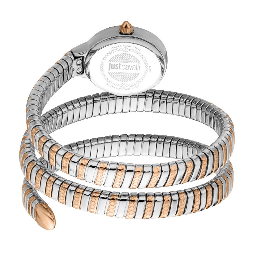 Just Cavalli AFTER PARTY watch and braided stainless steel bracelet with two-tone rose gold detailing