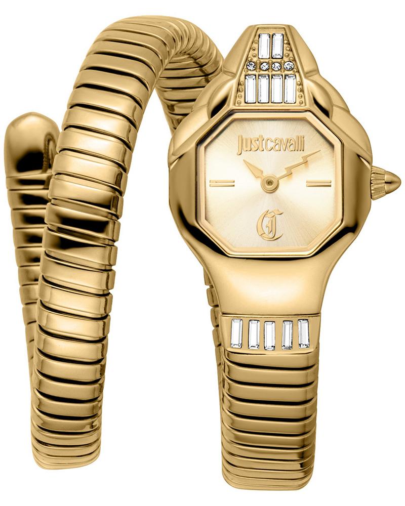 Just Cavalli Signature Snake gold-tone women's watch with matching flexible snake bracelet