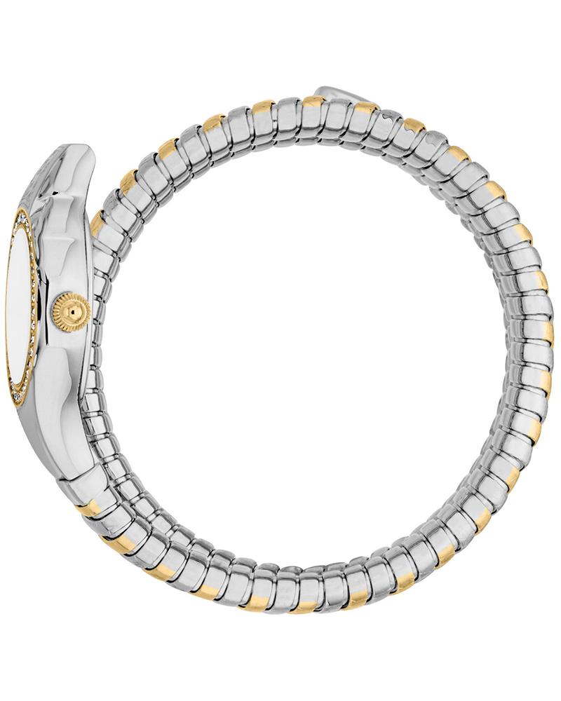 Just Cavalli Signature Snake Vita watch worn on wrist, showing flexible snake bracelet design