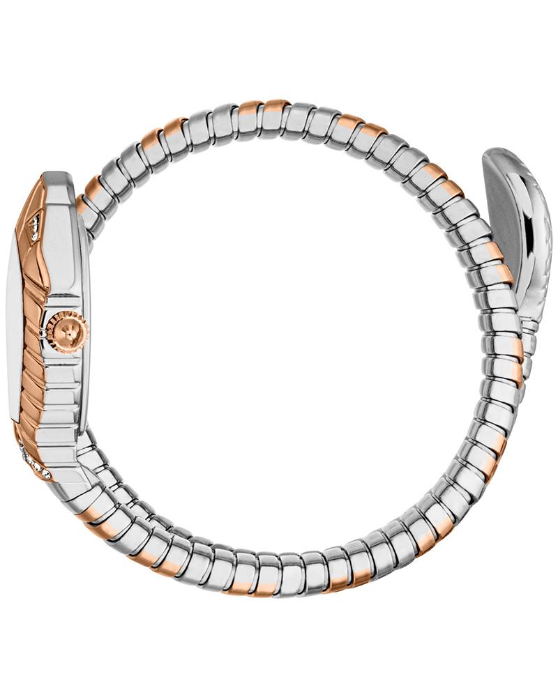 Just Cavalli Speranza women's watch displayed on wrist showing two-tone rose gold and silver bracelet