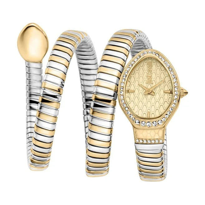 Just Cavalli Carezza 22.5mm women's watch with champagne dial and crystal-set bezel