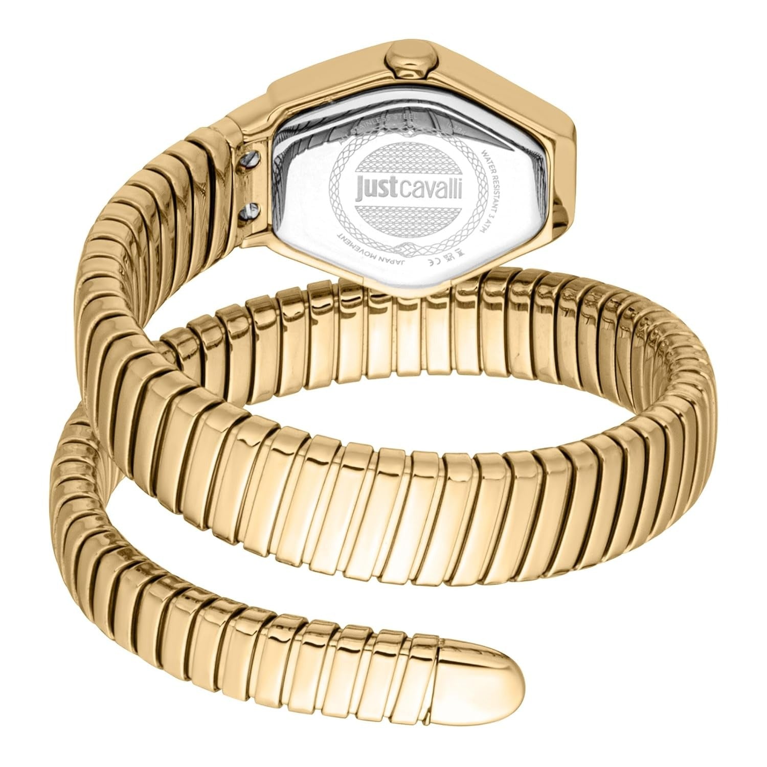 Snake Splora yellow gold watch coiled with champagne dial visible and snake-coil bracelet detail