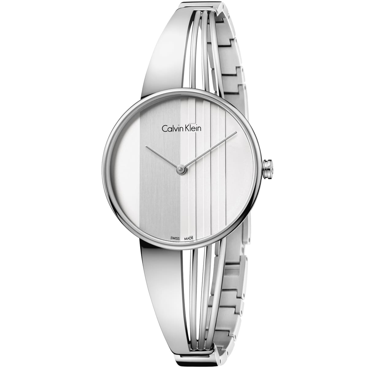 Calvin Klein Cheers silver dial ladies watch with stainless steel metal strap